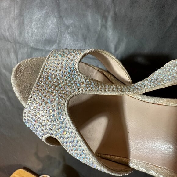 Betsey Johnson size 5.5 high Heels Aura shoes Crystal Rhinestone - Picture 10 of 10